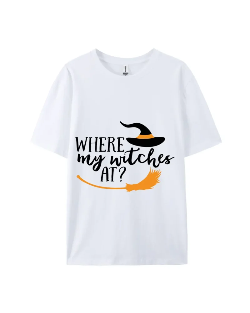 Halloween Where My Witches At Graphic Tee - Image 3