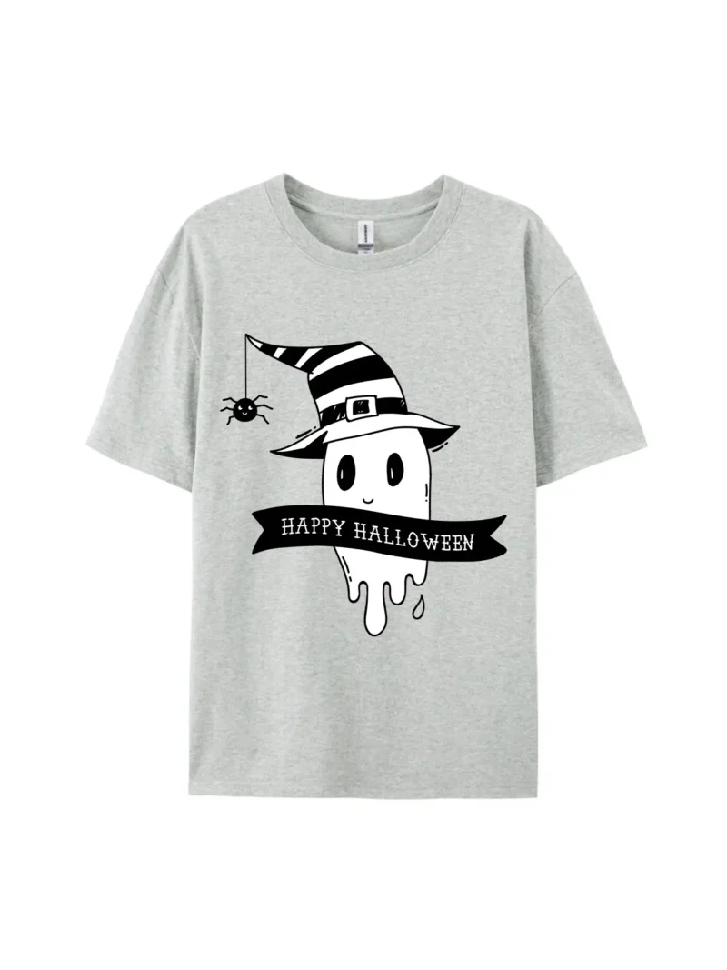 Halloween Ghost with Witch Hat Graphic Tee