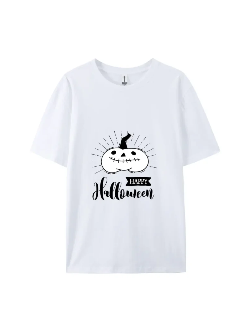 Happy Halloween Pumpkin Graphic Tee - Image 2