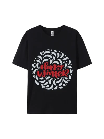 Happy Winter Floral Graphic Tee For Women Men