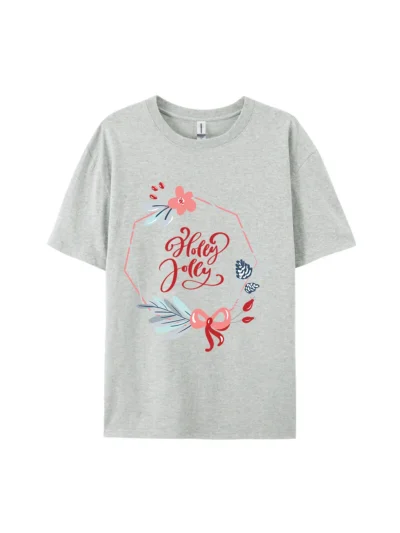 Holly Jolly Christmas Graphic Tee For Women Men