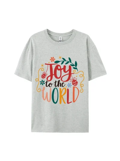 Joy To The World Floral Graphic Tee For Women Men