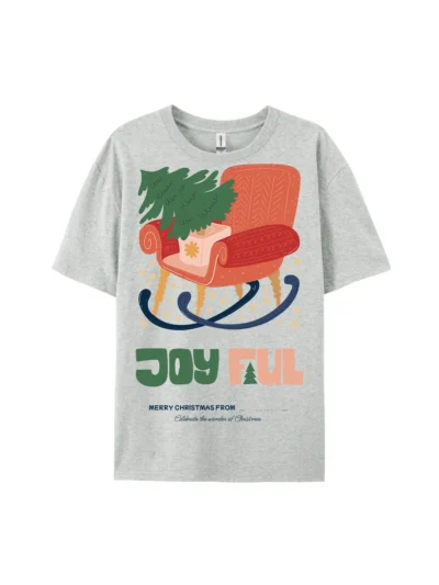 Joyful Christmas Chair Graphic Tee For Women Men
