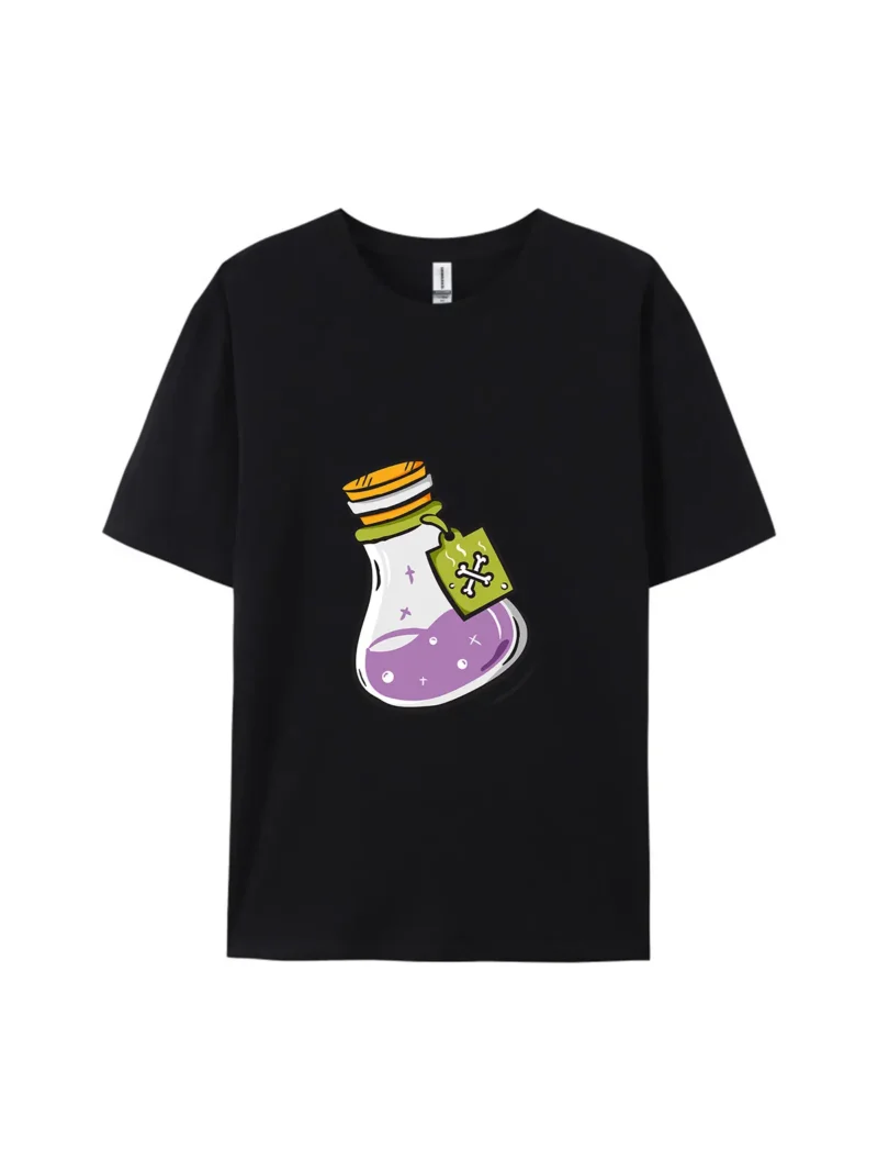 Halloween Potion Bottle Skulls Style H Graphic Tee - Image 2