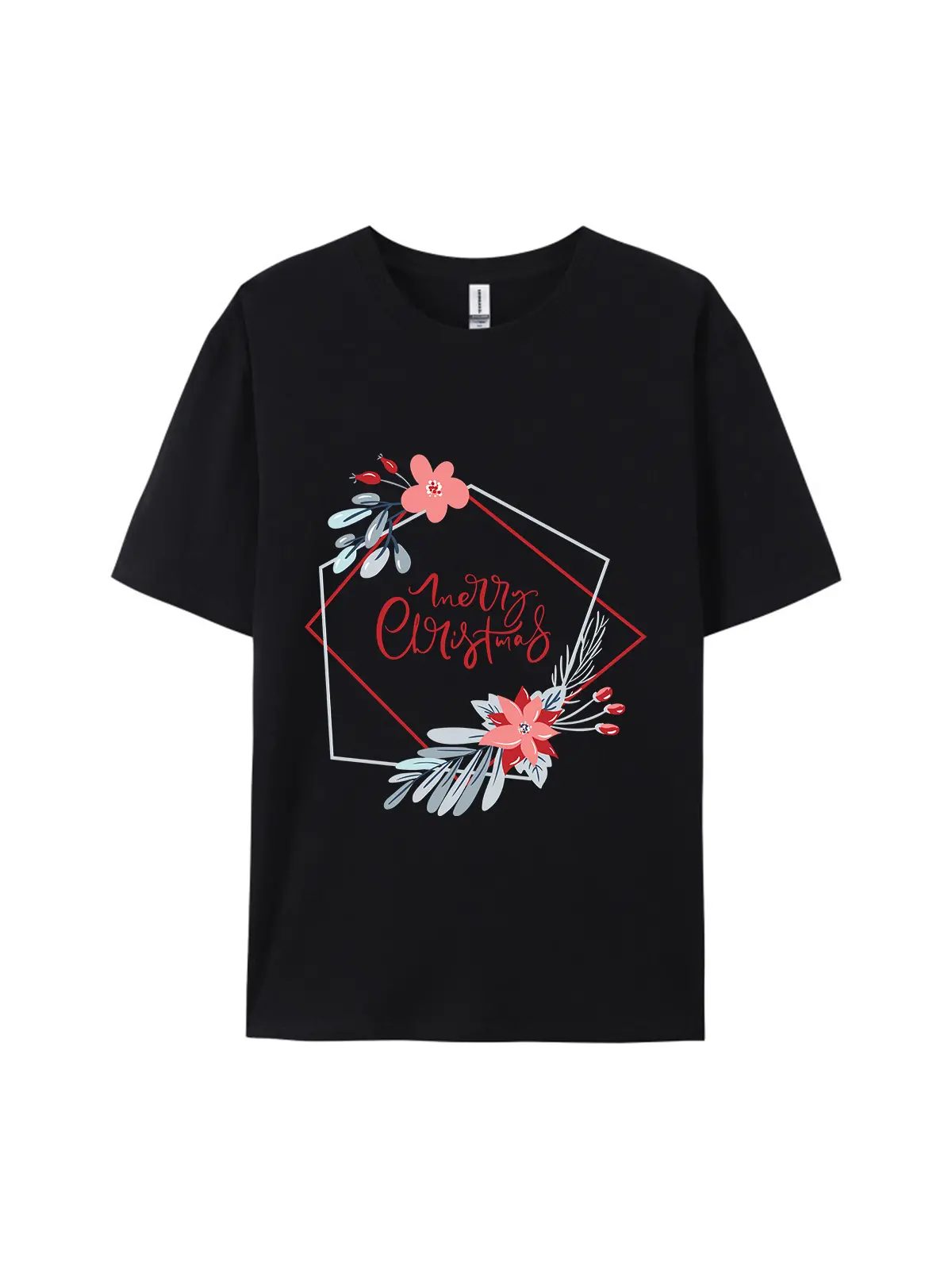 Merry Christmas Garland Graphic Tee For Women Men - Image 2
