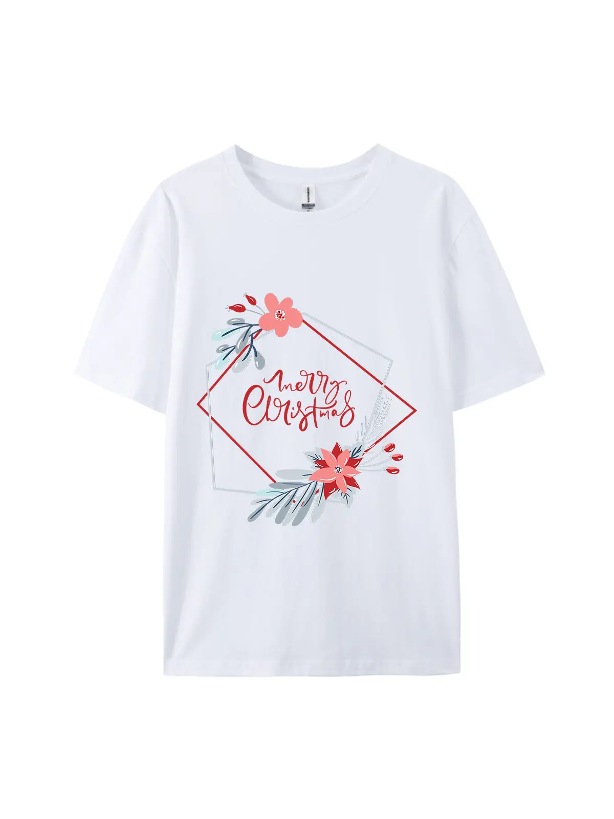 Merry Christmas Garland Graphic Tee For Women Men - Image 3