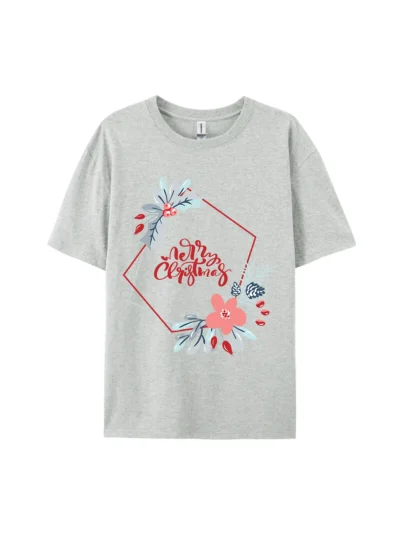 Merry Christmas Geometric Graphic Tee For Women Men