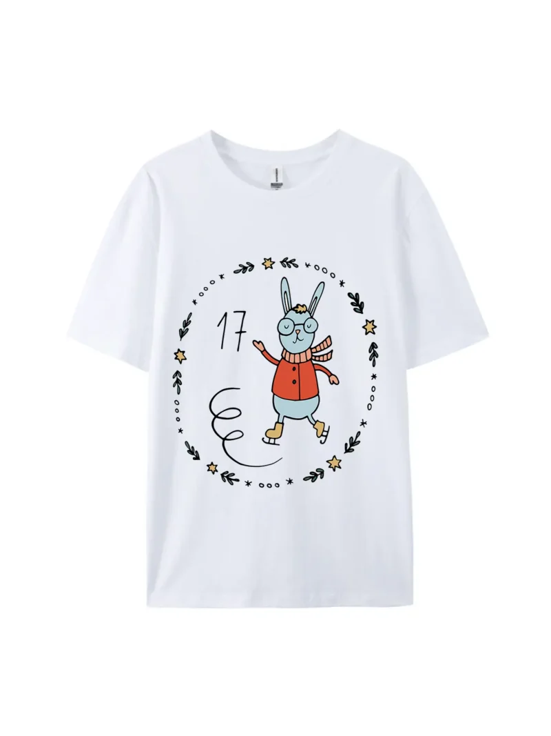 #17 Ice Skating Bunny Graphic Tee - Image 2