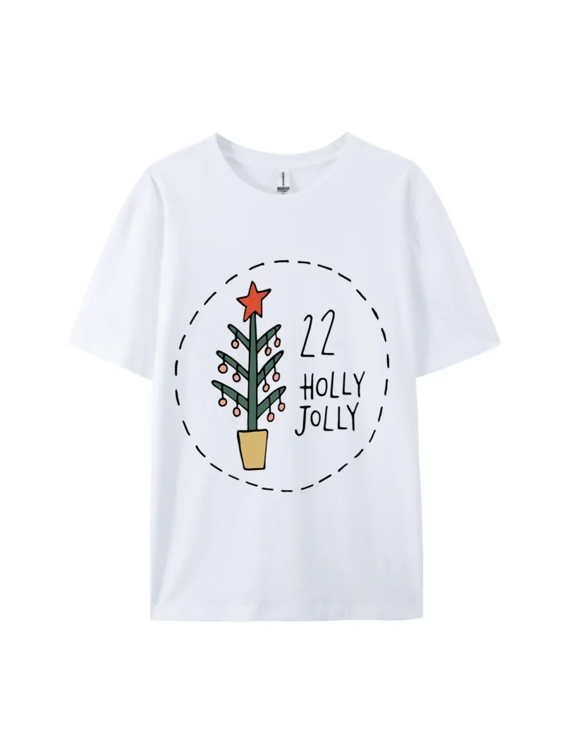 #22 Holly Jolly Christmas Tree Graphic Tee - Image 2