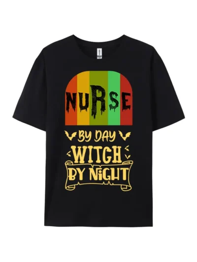 Nurse By Day Witch By Night Graphic Tee