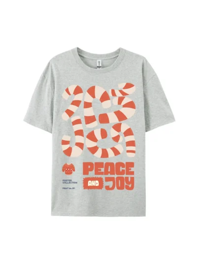 Peace And Joy Candy Cane Graphic Tee For Women Men
