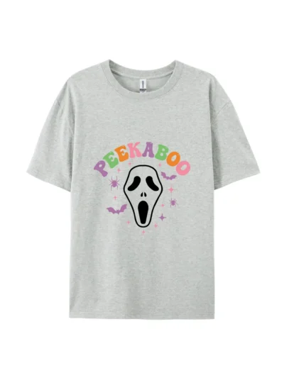 Peekaboo Halloween Ghost Face Graphic Tee