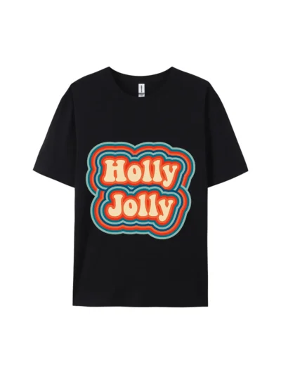 Retro Holly Jolly Graphic Tee For Women Men