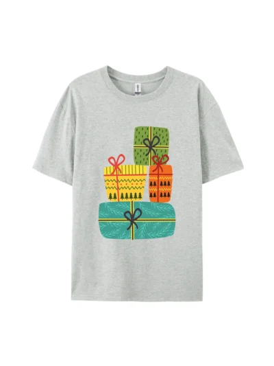 Stacked Christmas Gifts Graphic Tee For Women Men