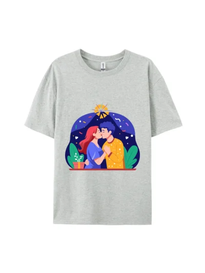 Festive Burst Couple Graphic Tee For Women Men