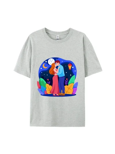 Romantic Couple Graphic Tee For Women Men