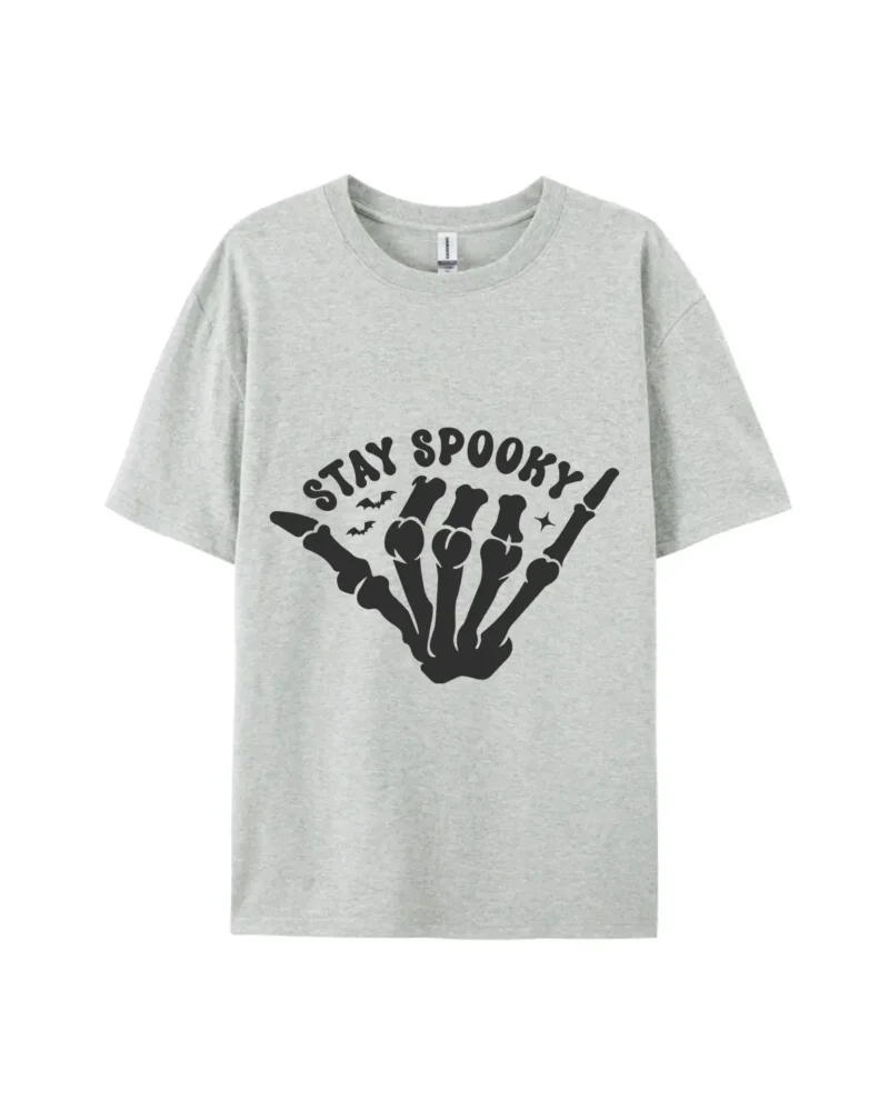 Stay Spooky Skeleton Hand Bat Star Print Tee