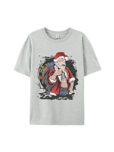 Tattooed Santa Claus Smoking Graphic Tee