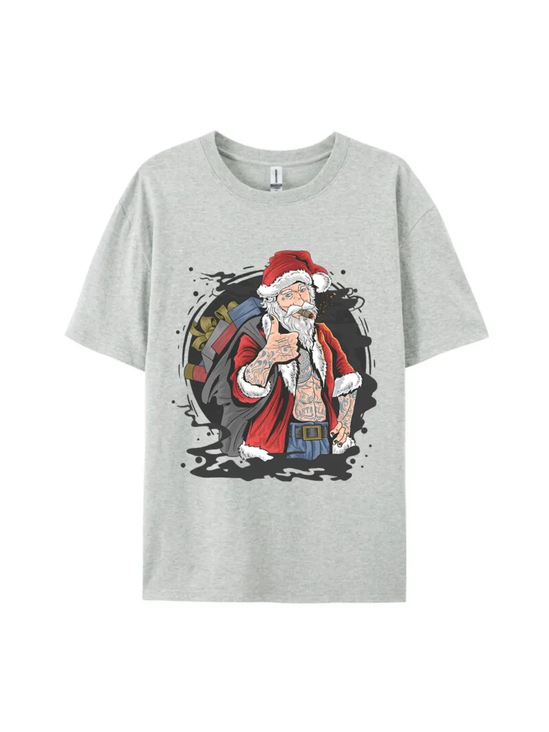 Tattooed Santa Claus Smoking Graphic Tee