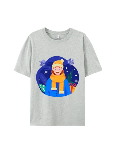 Women with Snowflakes Graphic Tee For Women Men
