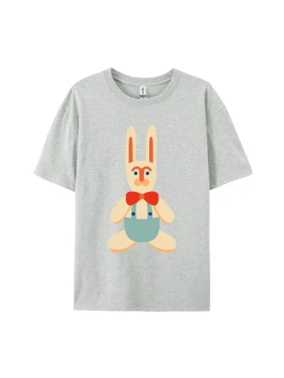 Xmas Bunny with Overalls Graphic Tee For Women Men