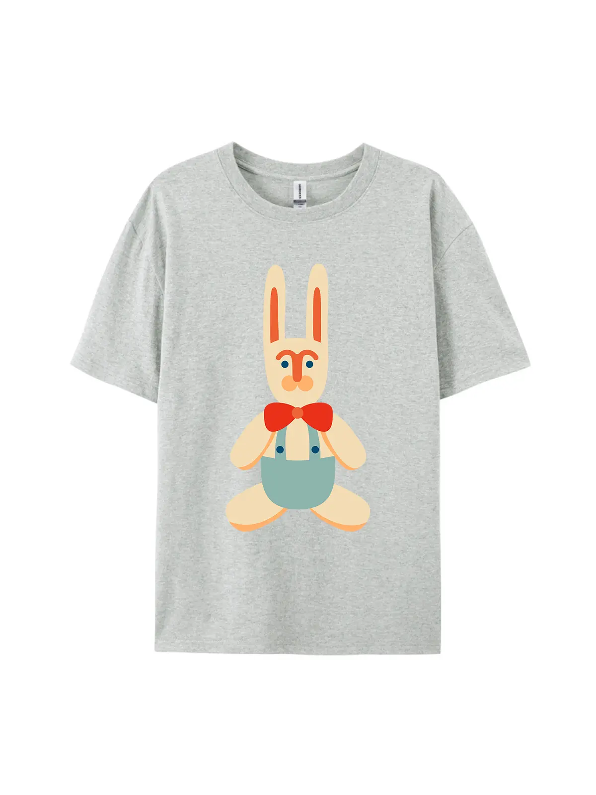 Xmas Bunny with Overalls Graphic Tee For Women Men