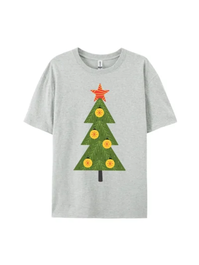 Christmas Tree with Ornaments Graphic Tee For Women Men