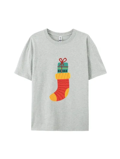Christmas Stocking with Gift Graphic Tee For Women Men