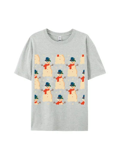 Christmas Retro Snowman Pattern Graphic Tee For Women Men