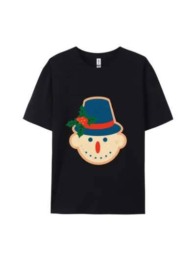 Christmas Snowman with Holly Graphic Tee For Women Men