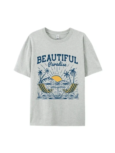 Beautiful Paradise Beach Graphic Tee For Women Men