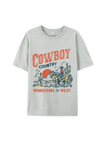 COWBOY COUNTRY Graphic Tee For Women Men