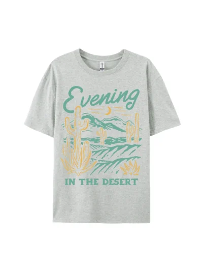 Evening In The Desert Cactus Graphic Tee For Women Men