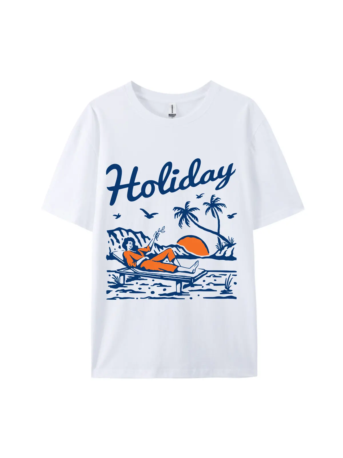 Holiday Beach Relaxing Scene Graphic Tee For Women Men - Image 2