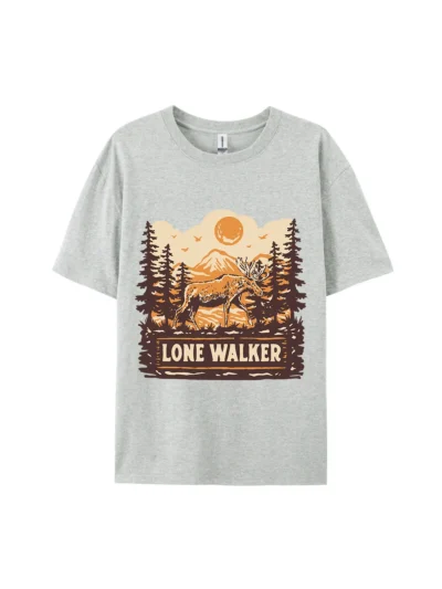 LONE WALKER Moose Graphic Tee For Women Men