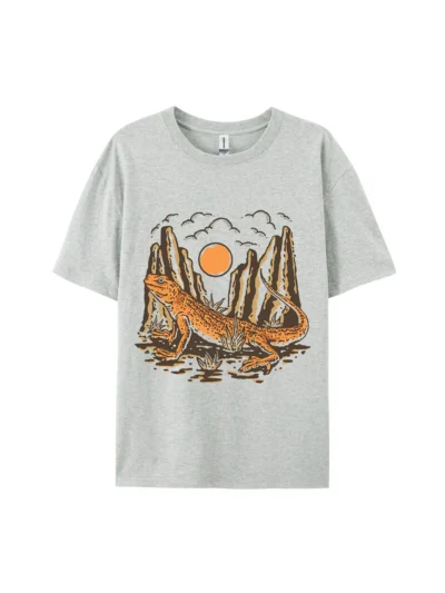 Lizard Desert Scene Graphic Tee For Women Men