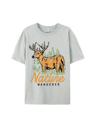 Nature Wanderer Deer Forest Graphic Tee For Women Men