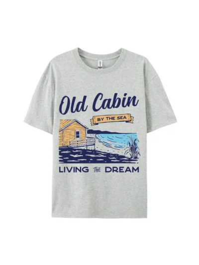 Old Cabin By The Sea Graphic Tee For Women Men