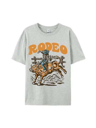 RODEO Cowboy Bull Riding Graphic Tee For Women Men