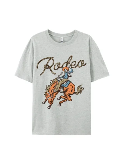 Rodeo Cowboy Riding Horse Graphic Tee For Women Men