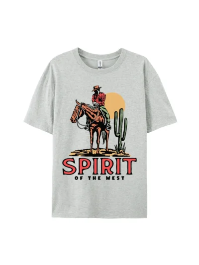 SPIRIT OF THE WEST Cowboy Graphic Tee For Women Men