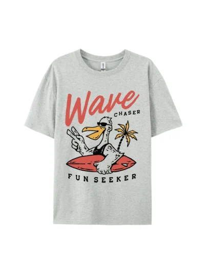 Wave Chaser Duck Surfing Graphic Tee For Women Men