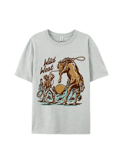 Cowboy Roping Horse Graphic Tee For Women Men