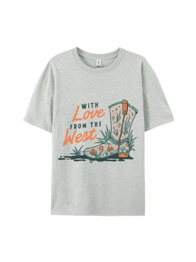 The West Cowboy Boot Graphic Tee For Women Men