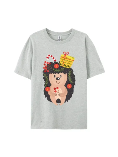 Christmas Hedgehog Decorations Graphic Tee For Women Men