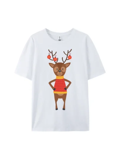 Christmas Reindeer in Sweater Graphic Tee For Women Men